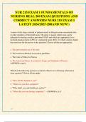NUR 215 EXAM 1 FUNDAMENTALS OF  NURSING REAL 200 EXAM QUESTIONS AND  CORRECT ANSWERS&sol; NURS 215 EXAM 1  LATEST 2024&sol;2025 &lpar;BRAND NEW&excl;&rpar; 
