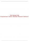 Test Bank For Empowerment Series&colon; Essential Research Methods for Social Work - 4th - 2016 All Chapters - 9781305101685