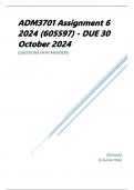 ADM3701 Assignment 6 2024 &lpar;605597&rpar; - DUE 30 October 2024