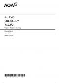 AQA A LEVEL SOCIOLOGY Paper 2 June 2024 FINAL MARK SCHEME-7192&sol;2