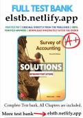 Test Bank for Survey of Accounting&comma; 7th Edition by Edmonds & Olds&comma; ISBN&colon; 9781264442973&comma; All 16 Chapters Covered&comma; Verified Latest Edition