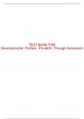 Test Bank For Developmental Profiles&colon; Pre-Birth Through Adolescence - 8th - 2016 All Chapters - 9781305088313