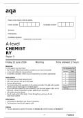 aqa A-level CHEMISTRY paper 3&lpar;7405&sol;3&rpar; June 2024 CORRECT Question Paper 