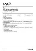 AQA AS Religious Studies Paper 2B June 2024 QUESTION PAPER-7061&sol;2B
