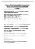 Texas Mold Remediation Contractor State Exam with questions and answers