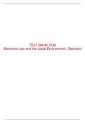 Test Bank For Business Law and the Legal Environment&comma; Standard Edition - 8th - 2019 All Chapters - 9781337404532