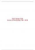 Test Bank For Survey of Accounting - 8th - 2018 All Chapters - 9781305961883