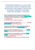 CERTIFIED EMERGENCY MANAGER EXAM 2025 NEWEST COMPLETE 200 QUESTIONS AND CORRECT DETAILED ANSWERS &lpar;VERIFIED ANSWERS&rpar; &vert; ALREADY GRADED A&plus; 2024-2025