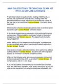 NHA PHLEBOTOMY TECHNICIAN EXAM KIT  WITH ACCURATE ANSWERS