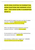 NCCER OSHA SCAFFOLD SG EXAM&lpar;ACTUAL EXAM&rpar; QUESTIONS AND ANSWERS LATEST 2024 &ndash; 2025 GOOD SCORE IS GUARANTEED GRADE A&plus;
