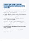 NUR 620 adult 1 exam 1 Maryville University Questions and Answers 100&percnt; correct 2024