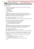 Lehne's Pharmacology for Nursing Care 10th Edition TEST BANK&lpar;Chapter 1-110&rpar; Questions and Answers with Rationales Complete Test Bank