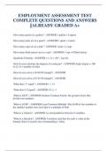 EMPLOYMENT ASSESSMENT TEST  COMPLETE QUESTIONS AND ANSWERS  &vert;&vert;ALREADY GRADED A&plus; 