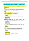 HESI A2 Anatomy and Physiology&vert;Full latest 2019&sol;2020 complete questions & answers exam guide&period;