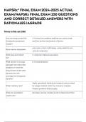 NAPSRx&reg; FINAL EXAM 2024-2025 ACTUAL EXAM&sol;NAPSRx FINAL EXAM 250 QUESTIONS AND CORRECT DETAILED ANSWERS WITH RATIONALES &vert;AGRADE