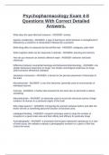 Psychopharmacology Exam 4-8 Questions With Correct Detailed Answers&period;