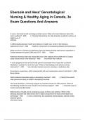 Ebersole and Hess' Gerontological Nursing & Healthy Aging in Canada&comma; 3e Exam Questions And Answers