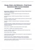 Drugs&comma; Brain&comma; And Behavior - Final Exam Questions With Correct Detailed Answers&period;