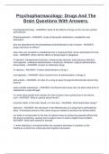 Psychopharmacology- Drugs And The Brain Questions With Answers&period;