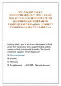 NSG 530 ADVANCED  PATHOPHYSIOLOGY FINAL EXAM  2024 ACTUAL EXAM COMPLETE 320  QUESTIONS WITH DETAILED  VERIFIED ANSWERS &lpar;100&percnt; CORRECT  ANSWERS&rpar; &sol;ALREADY GRADED A&plus;
