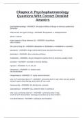 Chapter 4&colon; Psychopharmacology Questions With Correct Detailed Answers
