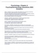 Psychology- Chapter 4&colon; Psychopharmacology Questions With Answers&period;