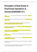 Principles of Real Estate II Final Exam Questions & Answers&lpar;GRADED A&plus;&rpar;