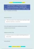 ONS&sol;ONCC Chemotherapy  Immunotherapy Certificate Questions and Answers &lpar;100&percnt; Pass&rpar;