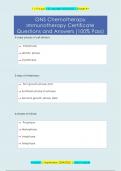 ONS&sol;ONCC Chemotherapy Immunotherapy Certificate Questions and Answers &lpar;100&percnt; Pass&rpar;