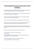 Psychopharmacology exam with correct answers&period;