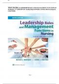 TEST BANK-LEADERSHIP ROLES AND MANAGEMENT FUNCTION IN NURSING 9TH EDITION BY MARQUIS&vert;&vert;ANSWERS AND RATIONALES&vert;&vert;ALL CHAPTERS