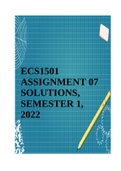 ECS1501 ASSIGNMENT 07 SOLUTIONS, SEMESTER 1, 2022