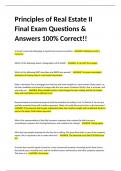 Principles of Real Estate II Final Exam Questions & Answers 100&percnt; Correct&excl;&excl;
