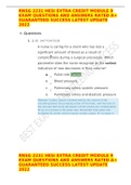 RNSG 2231 HESI EXTRA CREDIT MODULE 9 EXAM QUESTIONS AND ANSWERS RATED A&plus; GUARANTEED SUCCESS LATEST UPDATE 2022