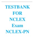 TESTBANK FOR NCLEX_PN EXAMS WITH ANSWERS AND RATIONALE ALL CHAPTERS