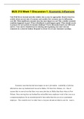 BUS 215 Week 1 Discussion 1&comma; Economic Influences