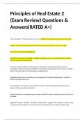 Principles of Real Estate 2 &lpar;Exam Review&rpar; Questions & Answers&lpar;RATED A&plus;&rpar;