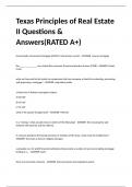 Texas Principles of Real Estate II Questions & Answers&lpar;RATED A&plus;&rpar;