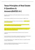 Texas Principles of Real Estate II Questions & Answers&lpar;RATED A&plus;&rpar;