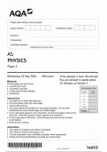 AQA AS PHYSICS PAPER 2 2024 &lpar;7407&sol;2&rpar;