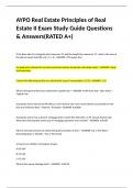 AYPO Real Estate Principles of Real Estate II Exam Study Guide Questions & Answers&lpar;RATED A&plus;&rpar;