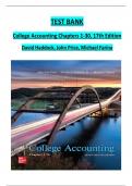 TEST BANK  College Accounting Chapters 1-30&comma; 17th Edition  David Haddock&comma; John Price&comma; Michael Farina 