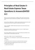 Principles of Real Estate II - Real Estate Express Texas Questions & Answers&lpar;RATED A&plus;&rpar;