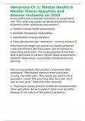 Varcarolis Ch 1&semi; Mental Health & Mental Illness Question and Answer reviewed on 2024