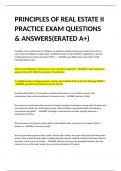 PRINCIPLES OF REAL ESTATE II PRACTICE EXAM QUESTIONS & ANSWERS&lpar;ERATED A&plus;&rpar;