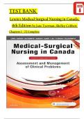 Exam Questions for Lewis&rsquo;s Medical-Surgical Nursing in Canada&comma; 6th Edition &lpar;Ch&period; 1&ndash;72&rpar; &vert; Verified Test Bank