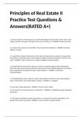 Principles of Real Estate II Practice Test Questions & Answers&lpar;RATED A&plus;&rpar;