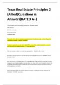 Texas Real Estate Principles 2 &lpar;Allied&rpar;Questions & Answers&lpar;RATED A&plus;&rpar;