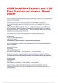 ASWB Social Work Bachelor Level &sol; LSW Exam Questions and answers &vert; Newest 2024&sol;25