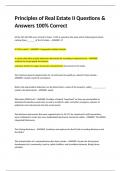Principles of Real Estate II Questions & Answers 100&percnt; Correct